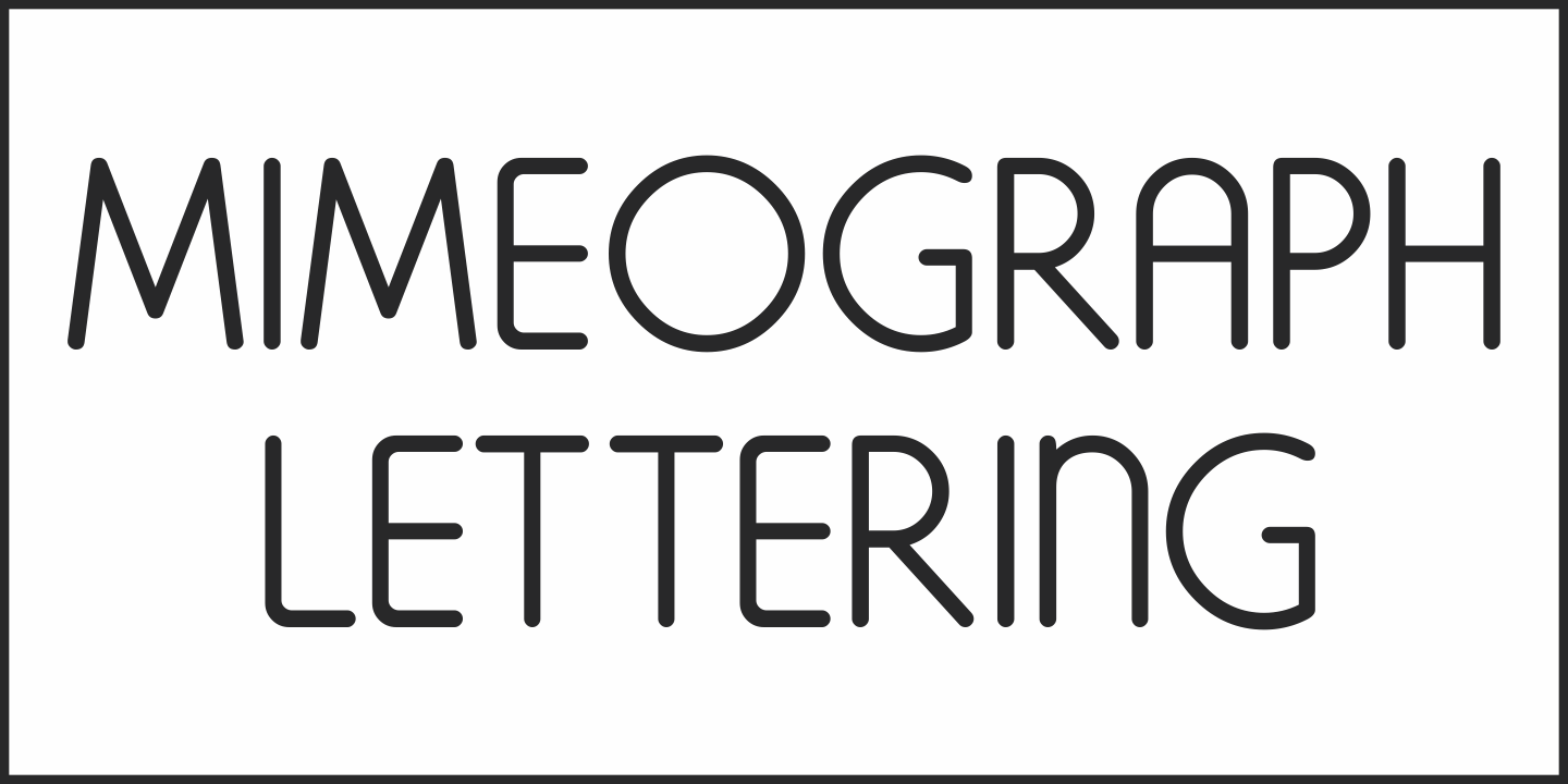 Пример шрифта Mimeograph Lettering JNL Regular
